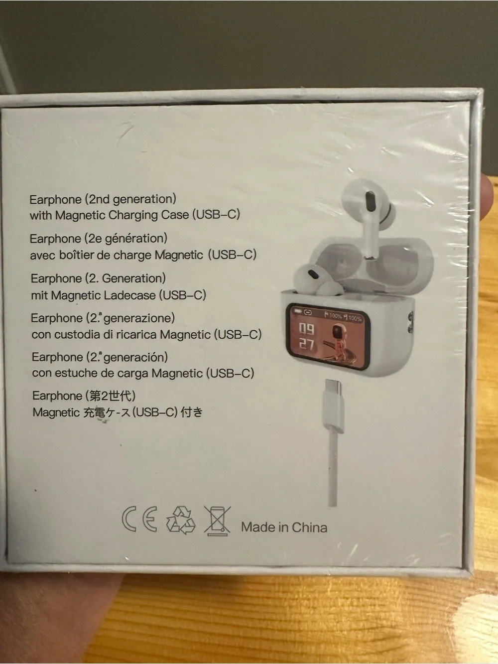 True Wireless ANC Earbuds with Display Charging Case - White